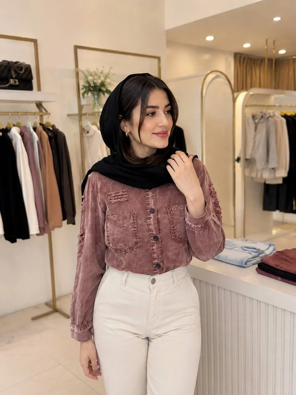 شومیز خارجی زاپ دار کد 1206